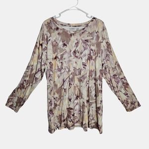 LOGO Lori Goldstein Christina Top Sz 2X Stretch‎ Jersey Knit Tunic Length Pocket